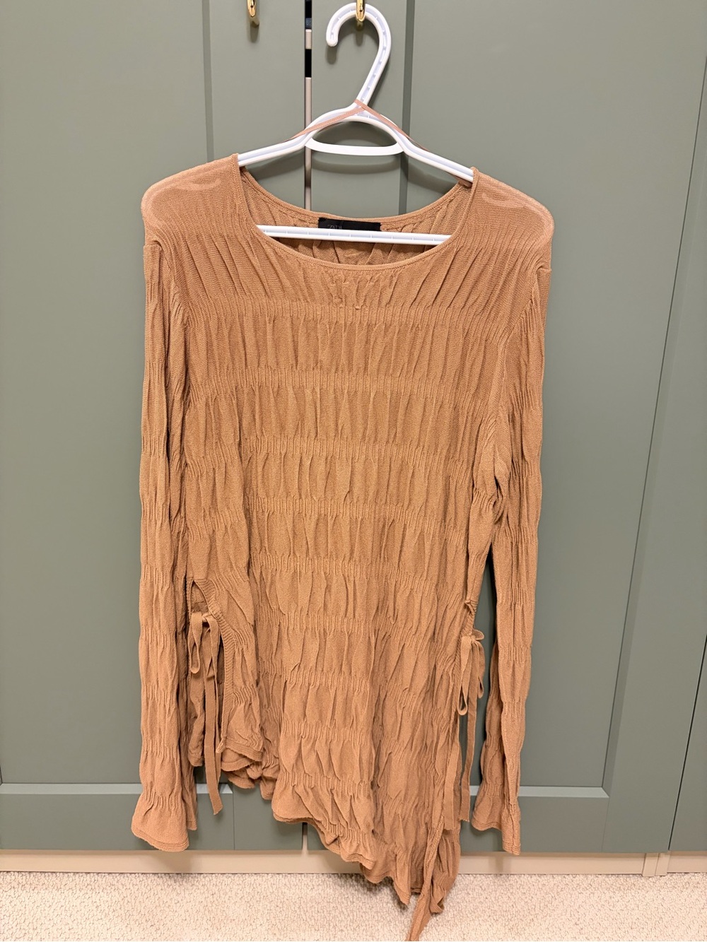 Zara Long-Sleeve Women's Assymetrical Top in Camel